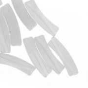 Perles tube incurvé 19x5 mm en acrylique translucide - Gris clair marbré x10