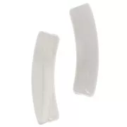 Perles tube incurvé 19x5 mm en acrylique translucide - Gris clair marbré x10