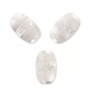 Perle Olive diamantée satinée 8x5 mm en Argent 925 x1