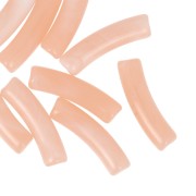 Perles tube incurvé 19x5 mm en acrylique translucide - Saumon marbré x10