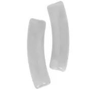 Perles tube incurvé en acrylique translucide 19x5 mm - Gris marbré x10