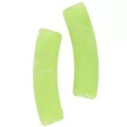Perles tube incurvé 19x5 mm en acrylique translucide - Vert clair marbré x10