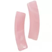 Perles tube incurvé 19x5 mm en acrylique translucide - Rose clair marbré x10