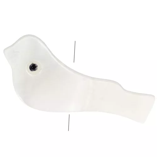 Perle oiseau 7x16 mm en nacre - Naturel x1