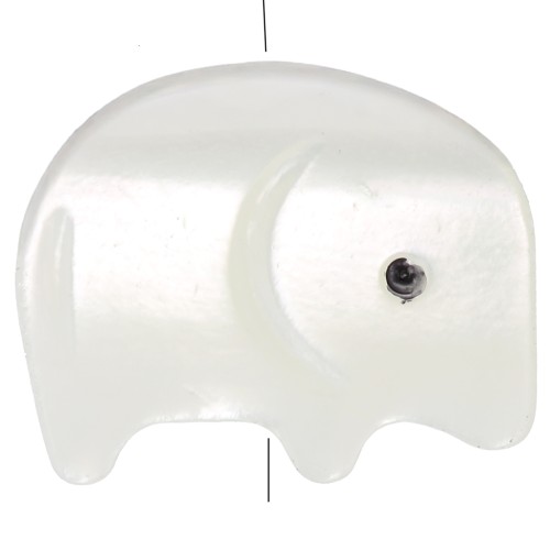 Perle éléphant 9x11 mm en nacre - Naturel x1