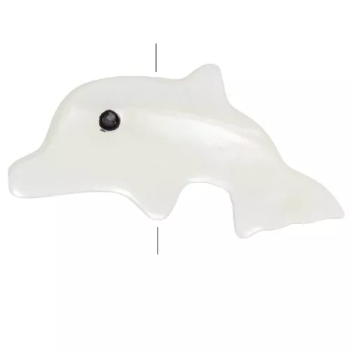 Perle dauphin 8x16.5 mm en nacre - Naturel x1