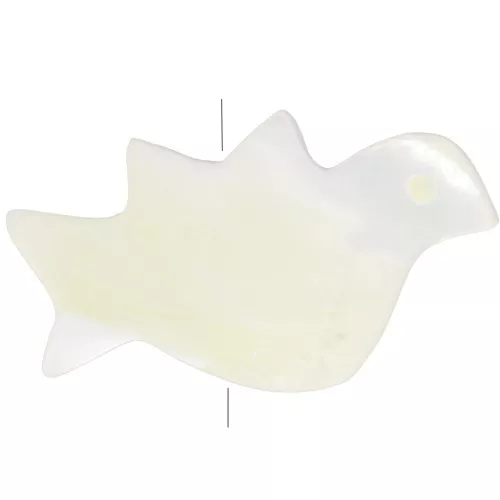 Perle oiseau 12.5x22 mm en nacre - Naturel x1