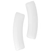 Perles tube incurvé 19x5 mm en acrylique opaque - Blanc x10
