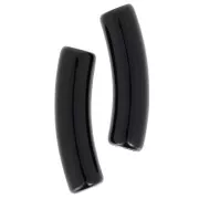 Perles tube incurvé en acrylique opaque 19x5 mm - Noir x10