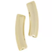 Perles tube incurvé en acrylique opaque 19x5 mm - Doré x10