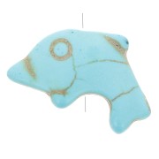 Perle dauphin 12x19 mm imitation pierre gemme teintée Howlite - Turquoise x1|raw }}