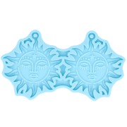 Moule silicone - boucles d'oreilles soleil - motif visage - résine époxy 