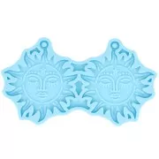 Moule silicone - boucles d'oreilles soleil - motif visage - résine époxy 