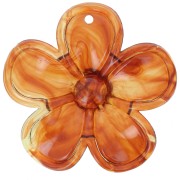 Pendentif fleur 42 mm en acrylique transparente - Marbré Ambre x1|raw }}