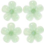 Pendentif fleur 42 mm en acrylique translucide - Marbré Lichen x1