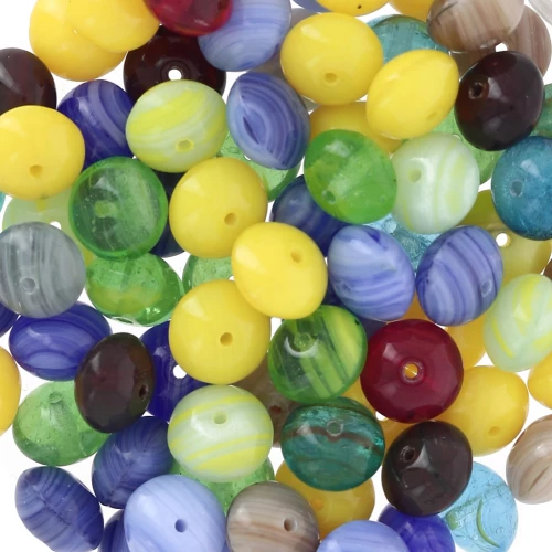 Assortiment de perles de bohème Donuts 9x6 mm x50g