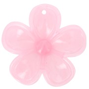 Pendentif fleur 42 mm en acrylique translucide - Marbré Rose clair x1