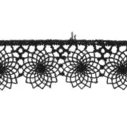 Tulle brodé 16 mm Noir x1m