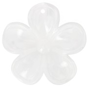 Pendentif fleur 42 mm en acrylique translucide - Marbré Blanc x1|raw }}