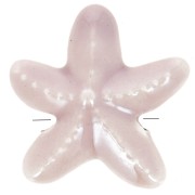 Perles étoile de mer 17 mm en céramique - Vieux rose irisé x5