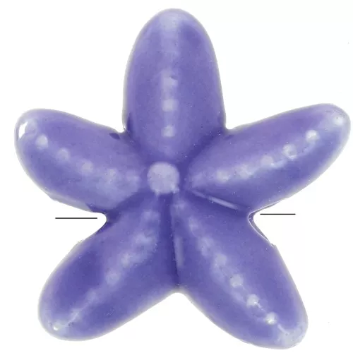 Perles étoile de mer 17 mm en céramique - Violet irisé x5