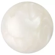 Perles rondes 14 mm en résine opaque - Blanc nacré x6