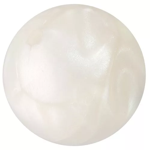 Perles rondes 14 mm en résine opaque - Blanc nacré x6
