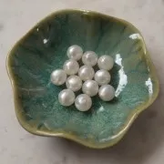 Perles en résine opaque 12 mm - Blanc nacré x6