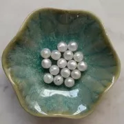 Perles en résine opaque 10 mm - Blanc nacré x8