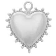 Pendentif coeur 21x18.5 mm avec petites perles - Argent 925 x1