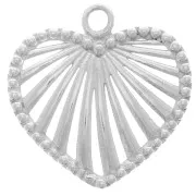 Pendentif coeur ajouré texturé 21 mm - Argent 925 x1