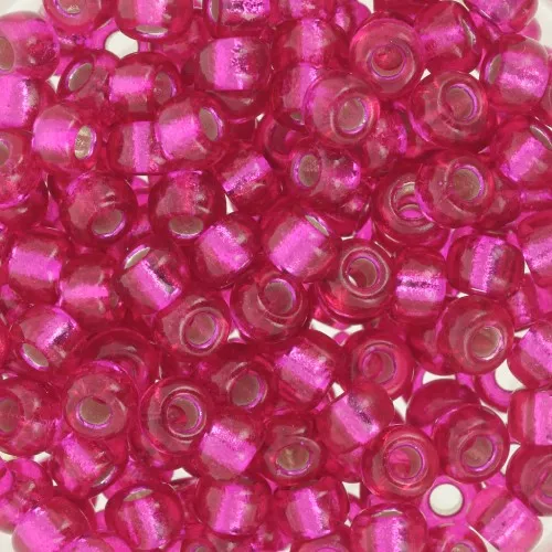 Rocaille Miyuki 6/0 1436 - Dyed Silver Lined Raspberry x8g