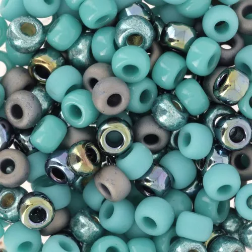 Mix de rocailles Miyuki 6/0 - Blue Laguna x8g