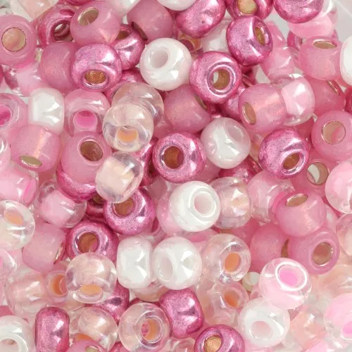 Mix de rocailles Miyuki 6/0 - Pink Party x8g