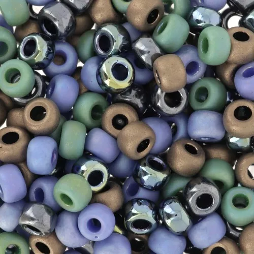 Mix de rocailles Miyuki 6/0 - Jungle Jeans x8g