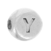 Perle plate ronde 5 mm - lettre alphabet - Y - Argent 925 x1|raw }}