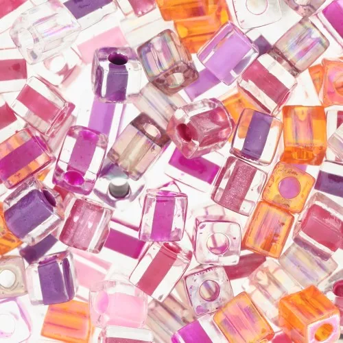 Mix Cubes Miyuki 4 mm et 3 mm SB-MIX-16 - Watermelon Sunrise x10g