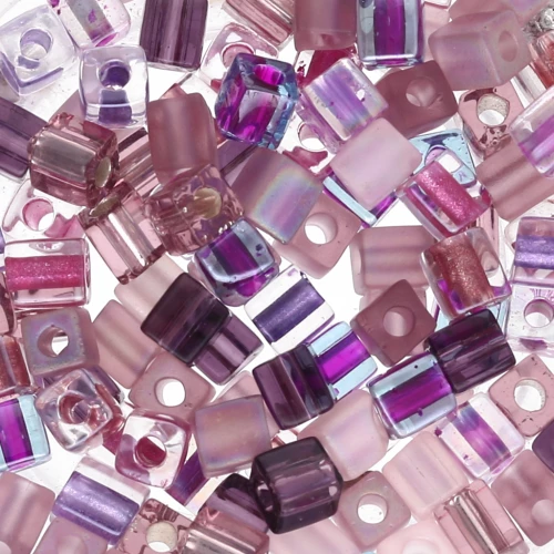 Mix Cubes Miyuki 4 mm et 3 mm SB-MIX-21 - Passionflower x10g