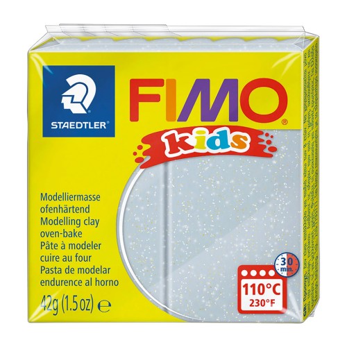 Pâte Fimo Kids 42gr Argent Pailleté (n°812)