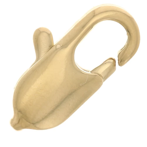 Fermoir mousqueton allongé 10 mm - Plaqué Or 3 microns x1