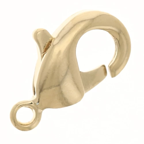Fermoir mousqueton 10 mm - Plaqué Or 3 microns x1