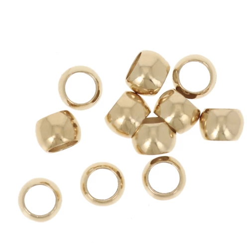 Perles à écraser 3.5 mm - Plaqué Or 3 microns x4