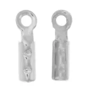 Mini pinces lacets rond 0.9 mm - Placage Argent fin x10