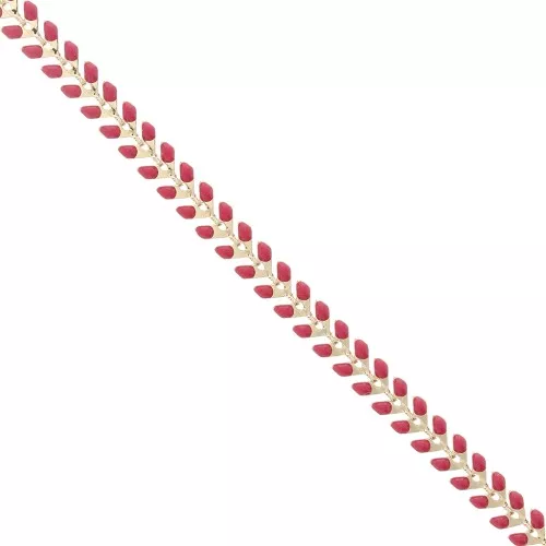 Chaîne maille chevron en épis résine époxy 6.3 mm Rouge doré x 20cm