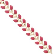 Chaîne maille chevron en épis résine époxy 6.3 mm Rouge doré x 20cm