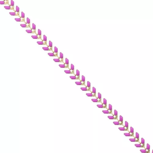 Chaîne maille chevron en épis résine époxy 6.3 mm Rose doré x 20cm