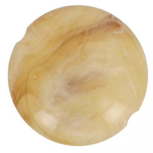 8 Perles Rondes Acrylique Gravées Relief 19mm Ambre-beige, Neuf, Italie