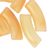 Perles tube incurvé en acrylique translucide 35x11 mm - Orange marbré nacré x6|raw }}