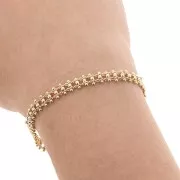 Chaîne maille Fantaisie trio de boules 5.7 mm doré x 50cm