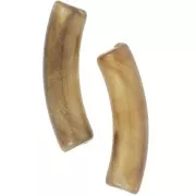 Perles tube incurvé 32x8 mm en acrylique translucide - Marbré bronze nacré x6